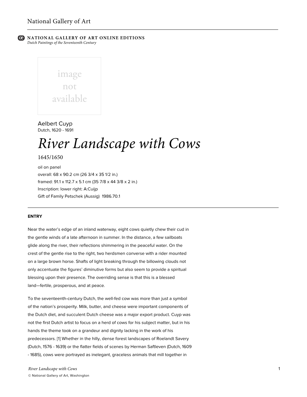 River Landscape with Cows