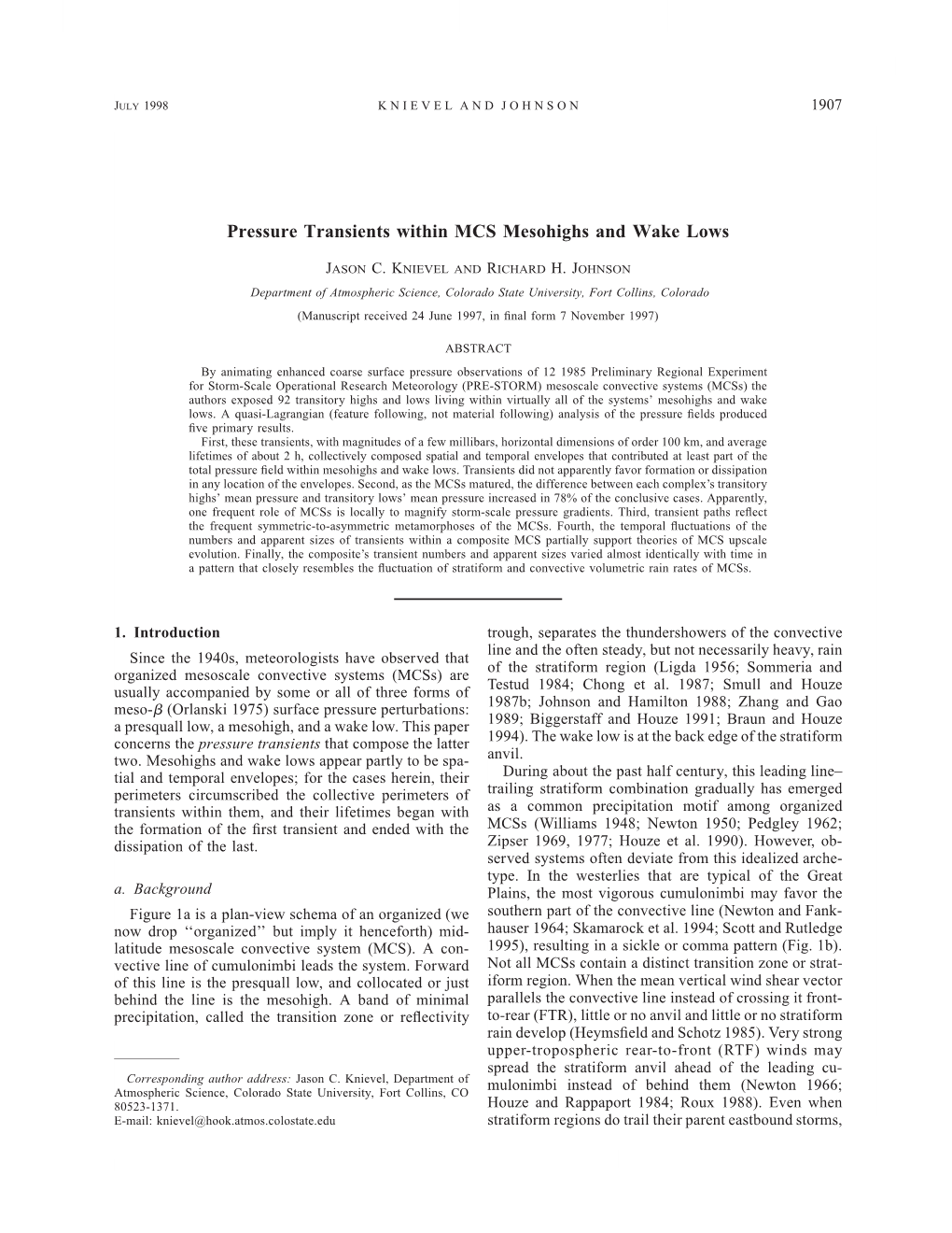 Pressure Transients Within MCS Mesohighs and Wake Lows