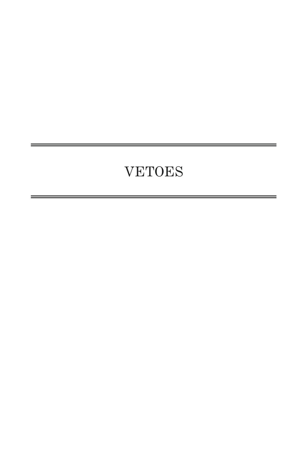 Vetoes Vetoes 2003