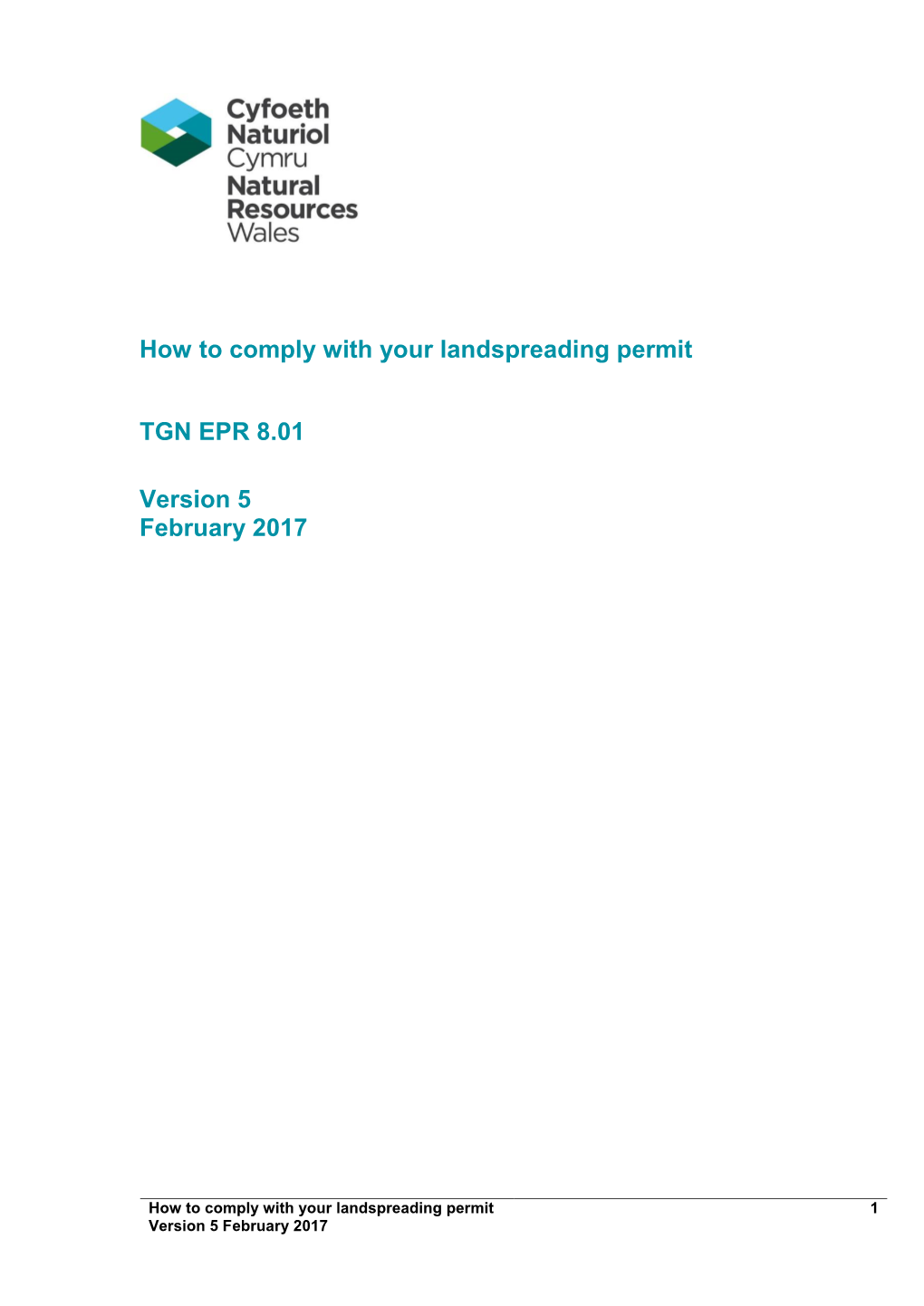 How to Comply with Your Landspreading Permit TGN EPR 8.01