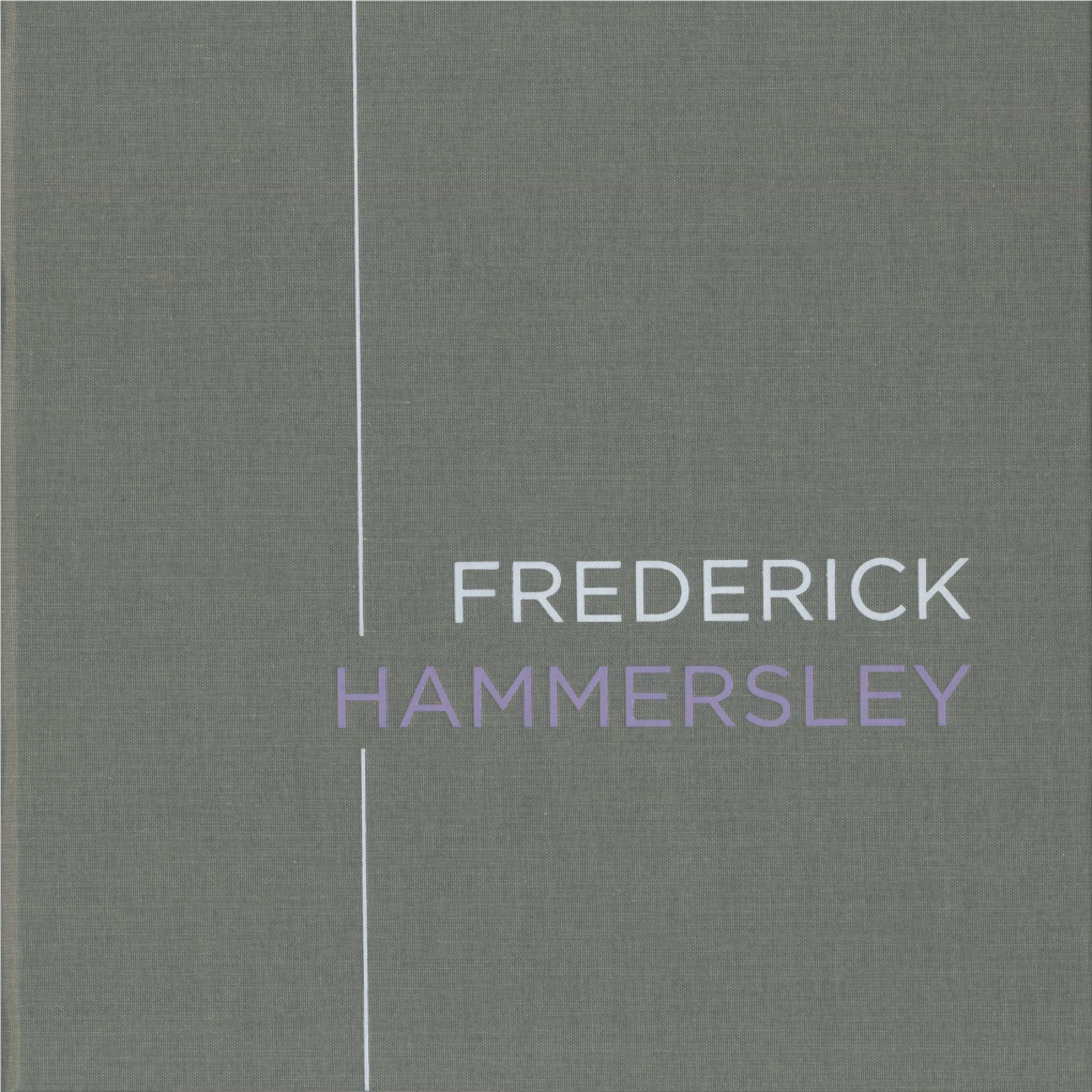 Frederick Hammersley in His Studio, June 1989 FOREWORD