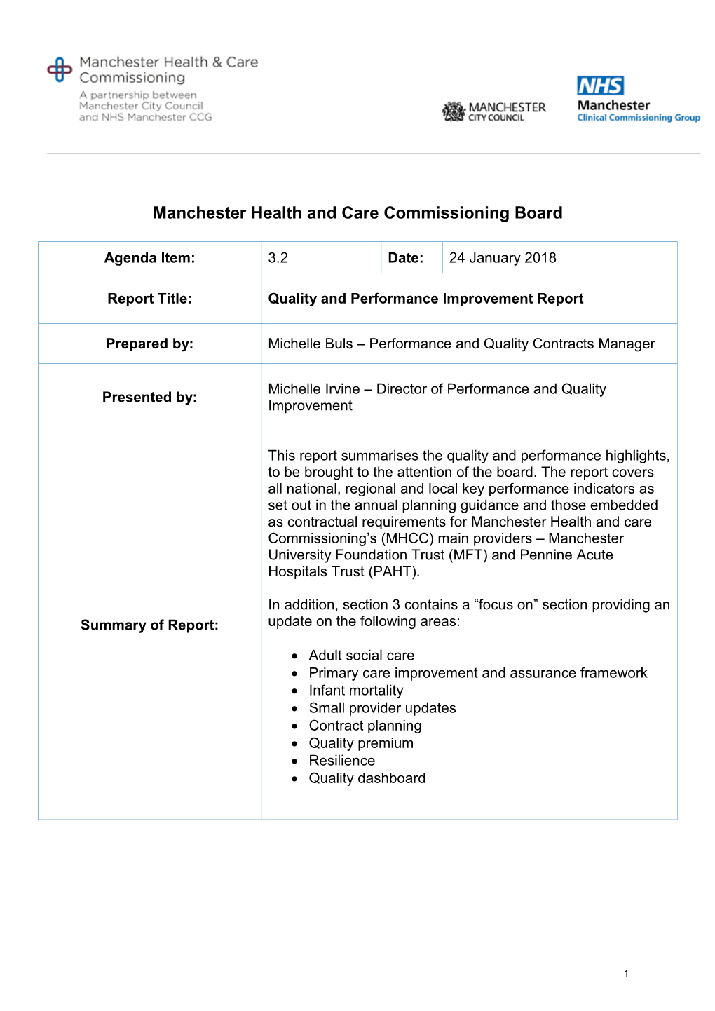 Manchester Health and Care Commissioning Board