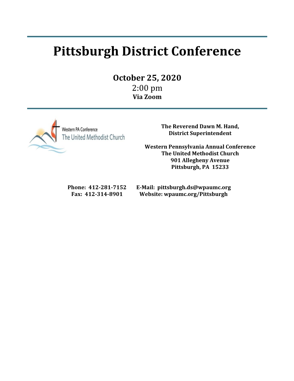 Pittsburgh District Conference