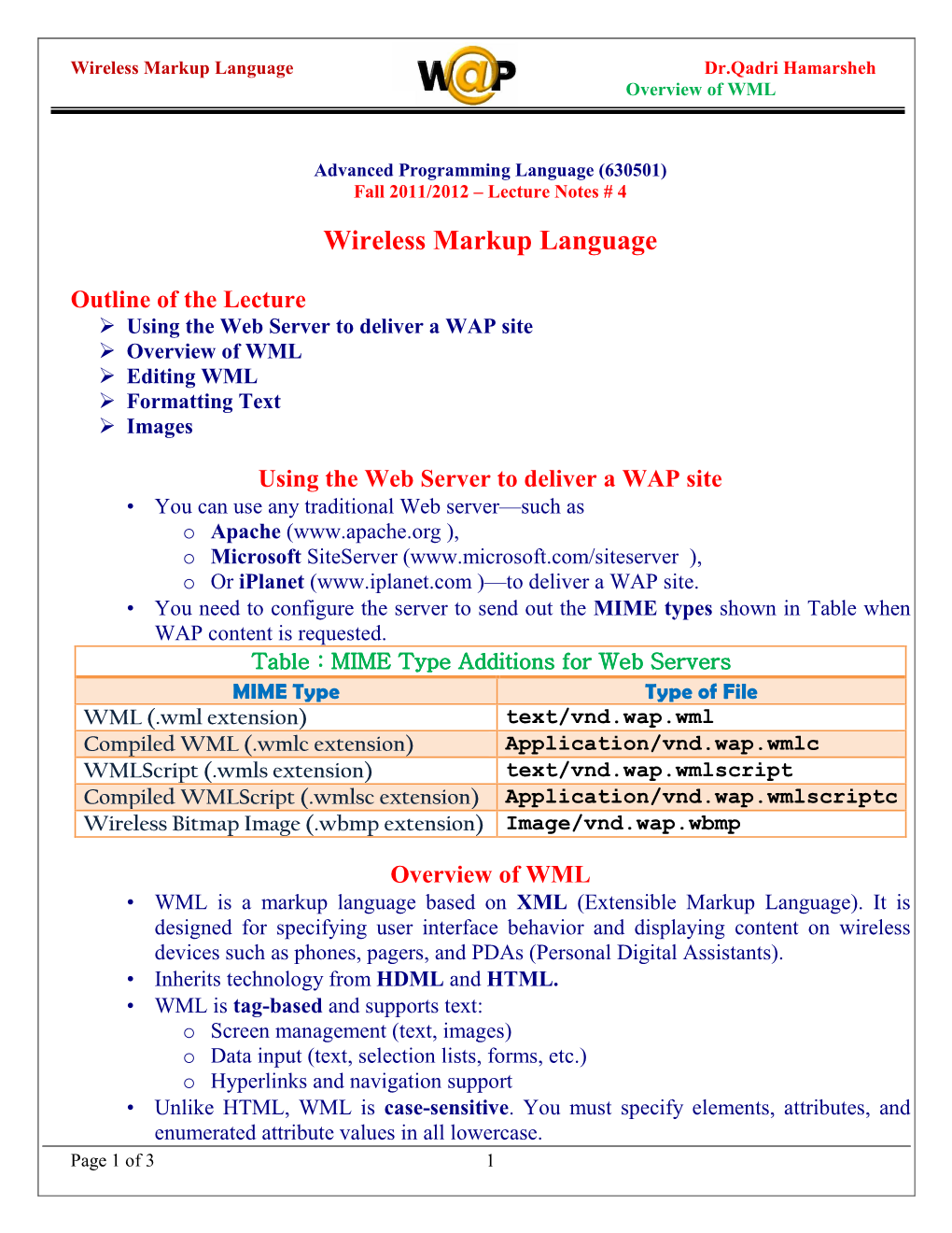 Lecture 4 Wireless Markup Language.Pdf