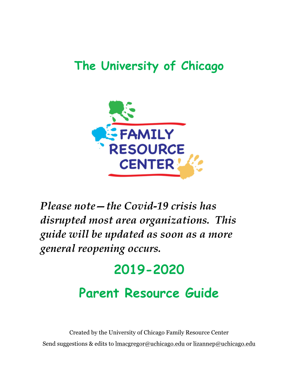 2019-2020 Parent Resource Guide