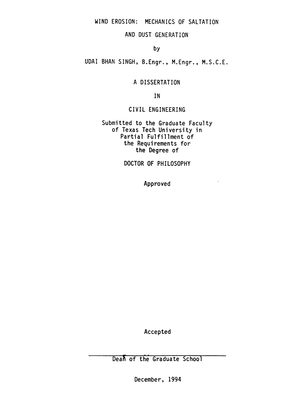 Wind Erosion: Mechanics of Saltation and Dust Generation