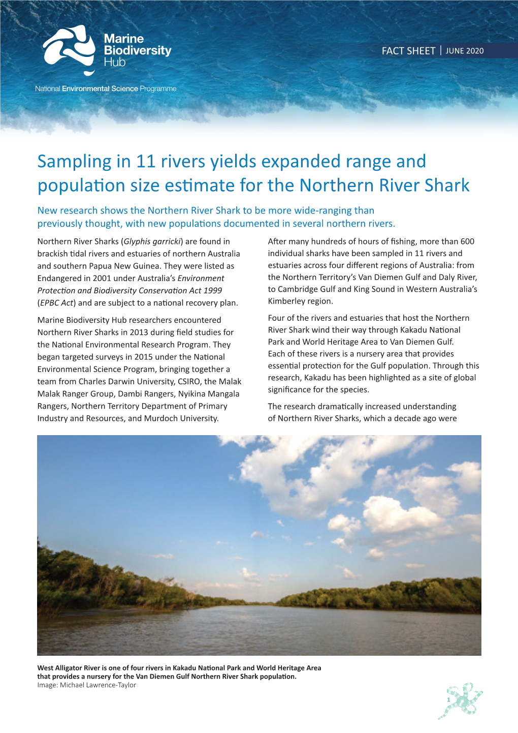 Sampling in 11 Rivers Yields Expanded Range and Population Size Estimate