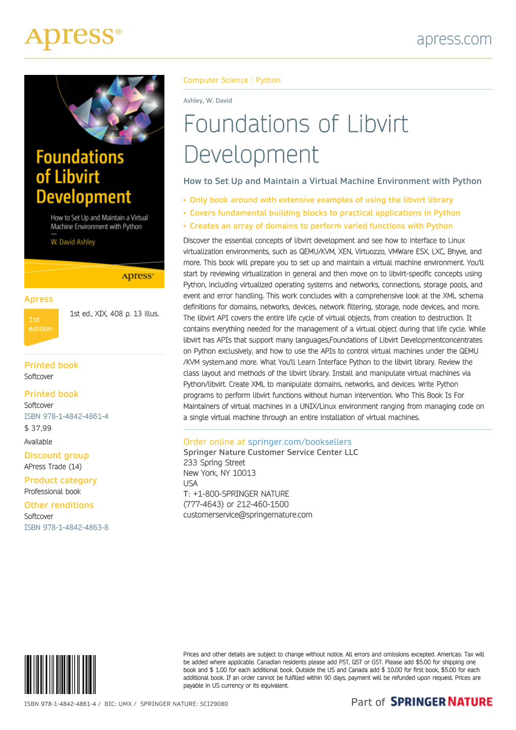 Foundations of Libvirt Development How to Set up and Maintain a Virtual Machine Environment with Python