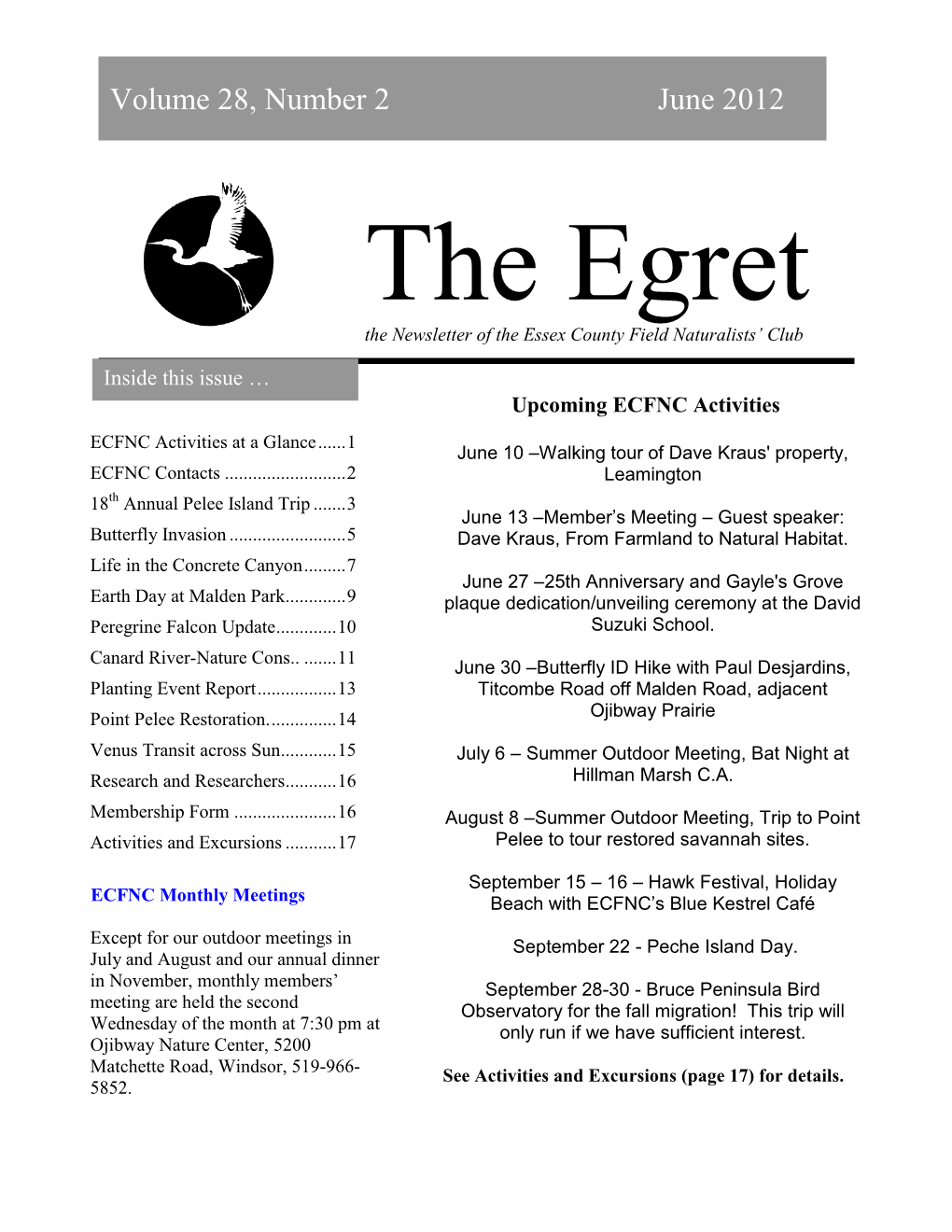 Download the June 2012 Issue of the Egret