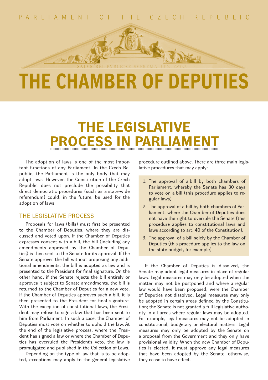 The Legislative Process in Parliament