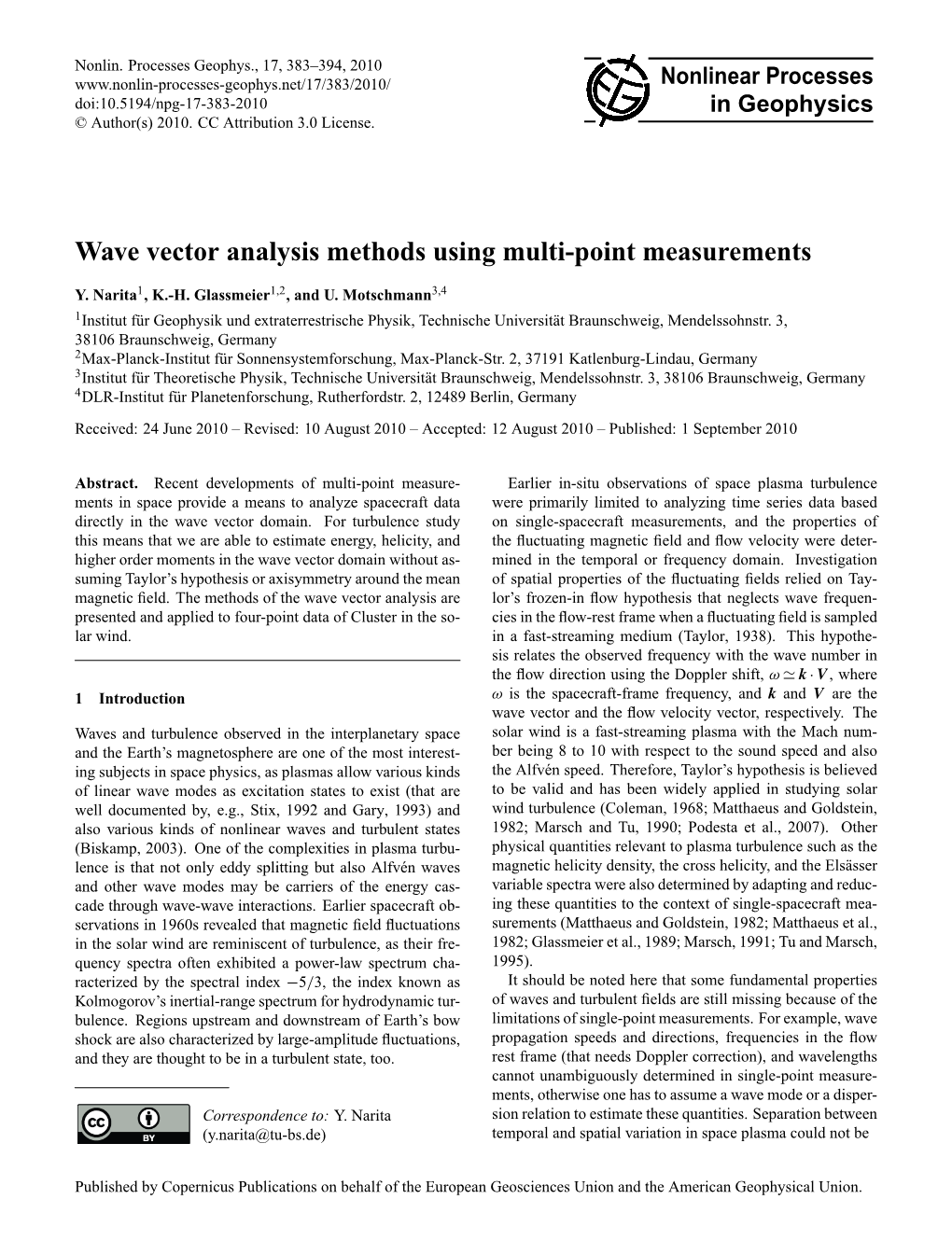 Wave Vector Analysis Methods Using Multi-Point Measurements