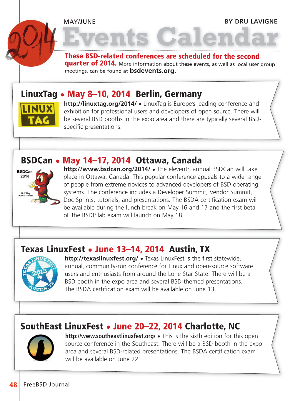 Events Calendar May/June 2014