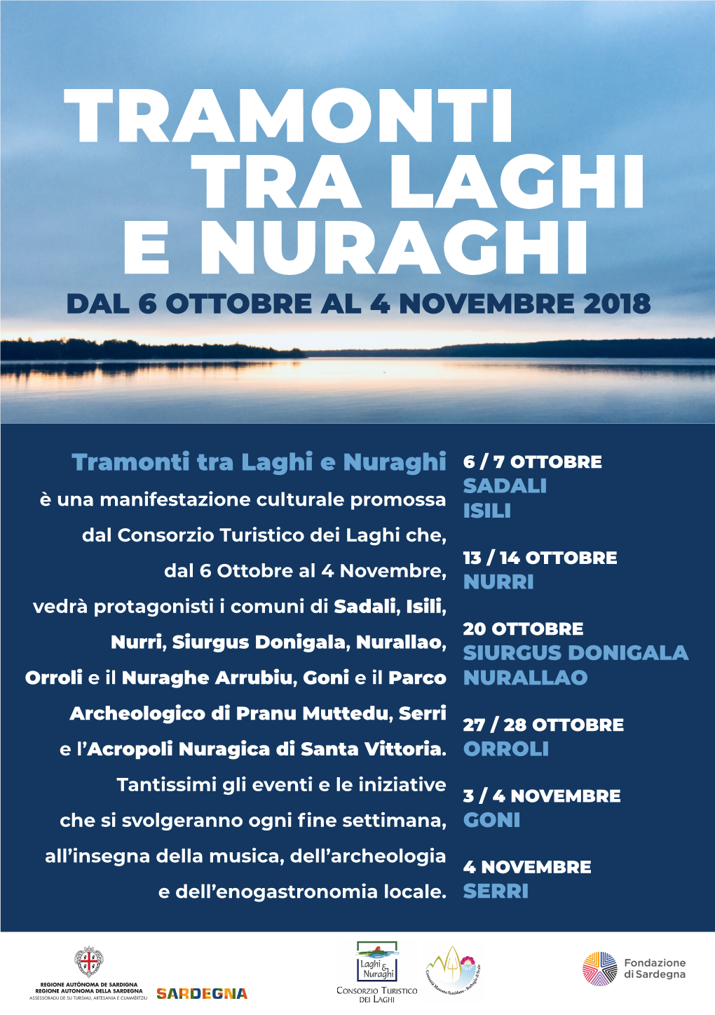 Tramonti Tra Laghi E Nuraghi Dal 6 Ottobre Al 4 Novembre 2018