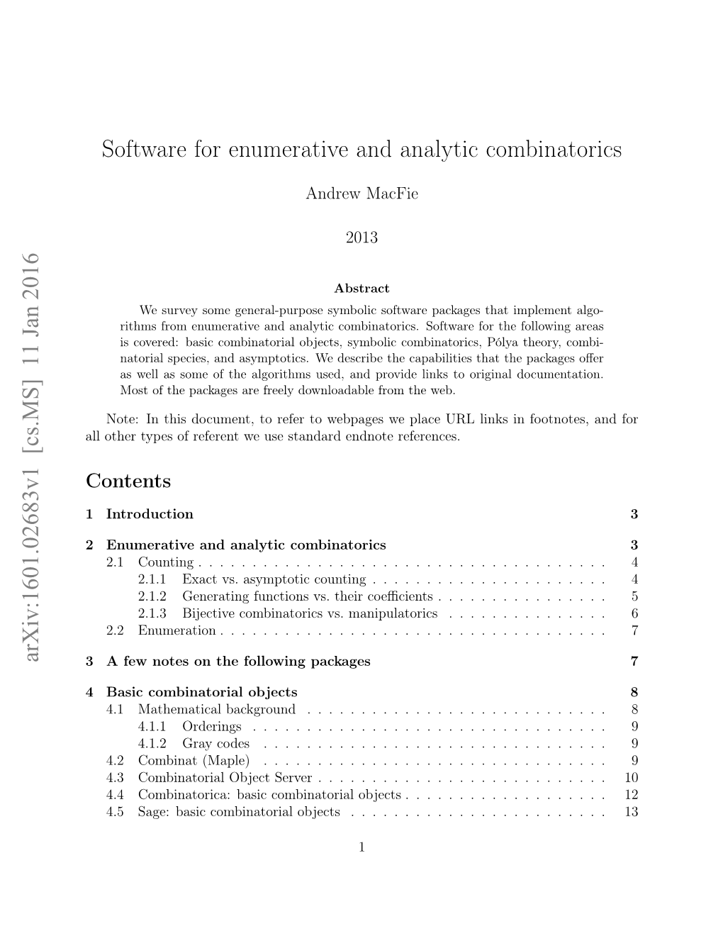 Software for Enumerative and Analytic Combinatorics