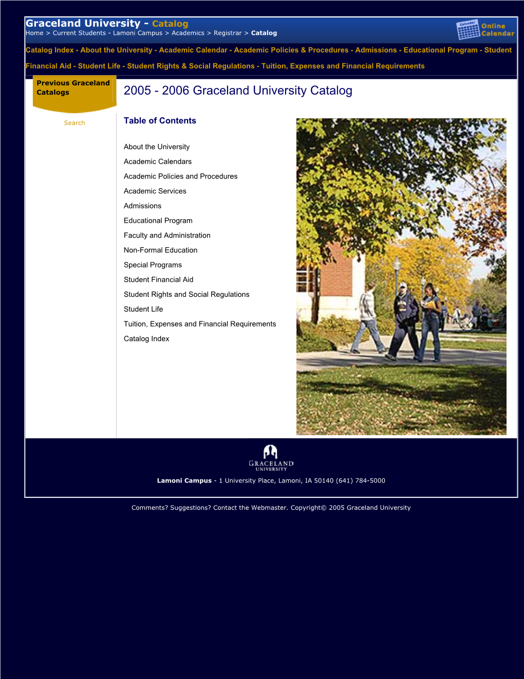 Graceland University:Catalog