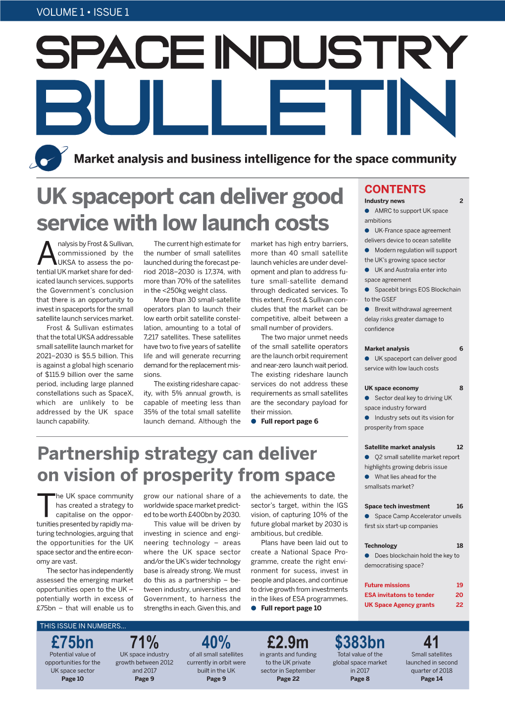 Space Industry Bulletin Market Analysis and Business Intelligence for the Space Community