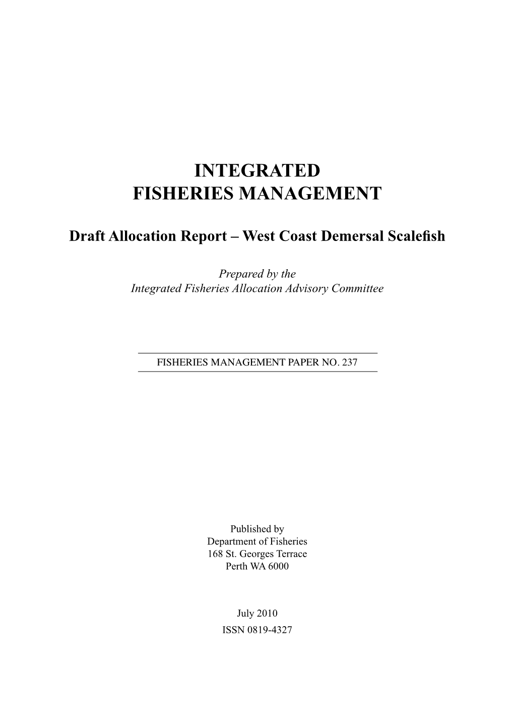 Integrated Fisheries Management