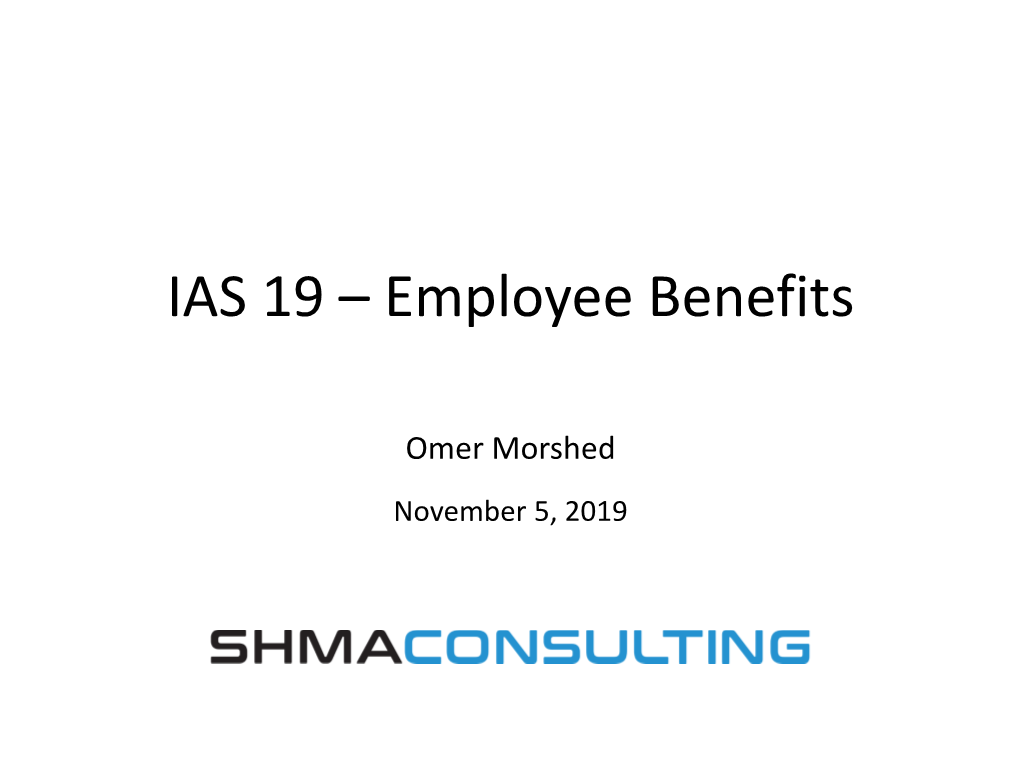 IAS 19 – Employee Benefits