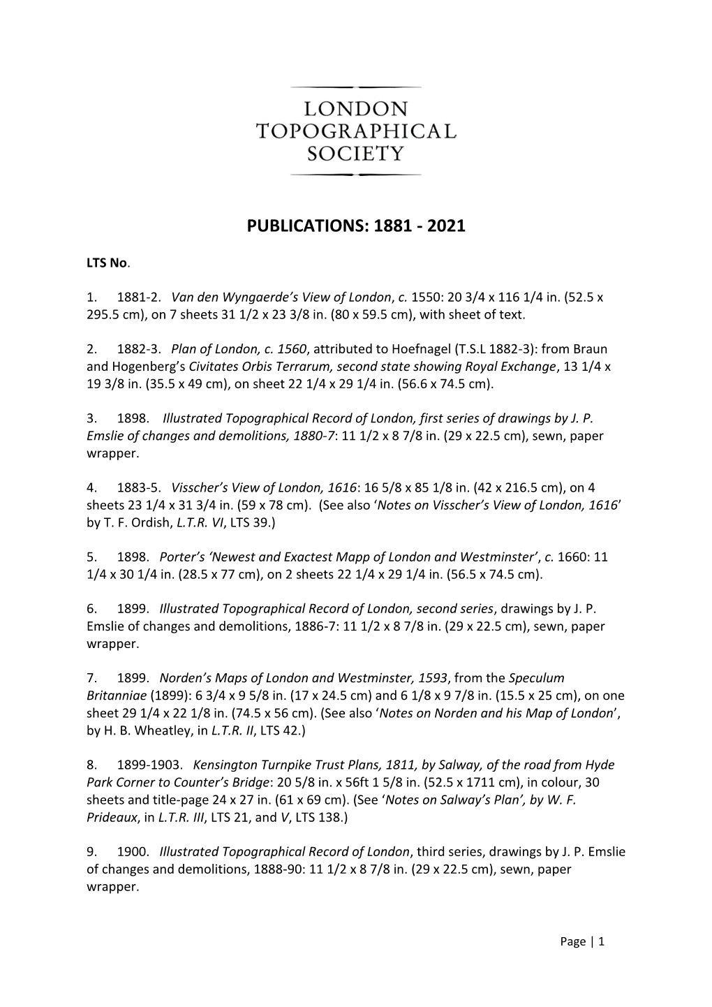 Publications: 1881 - 2021