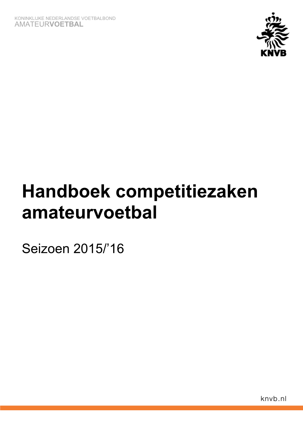 Handboek Competitiezaken Amateurvoetbal