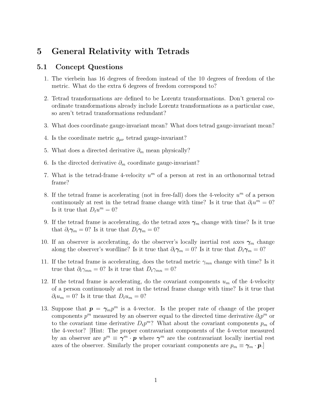 5 General Relativity with Tetrads