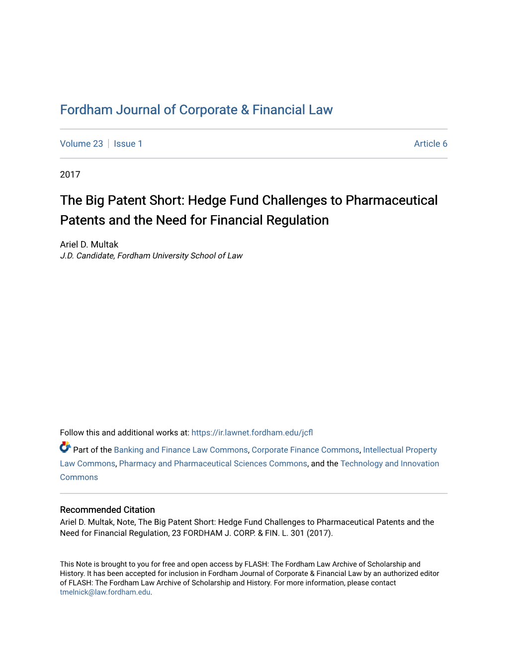 Fordham Journal of Corporate & Financial