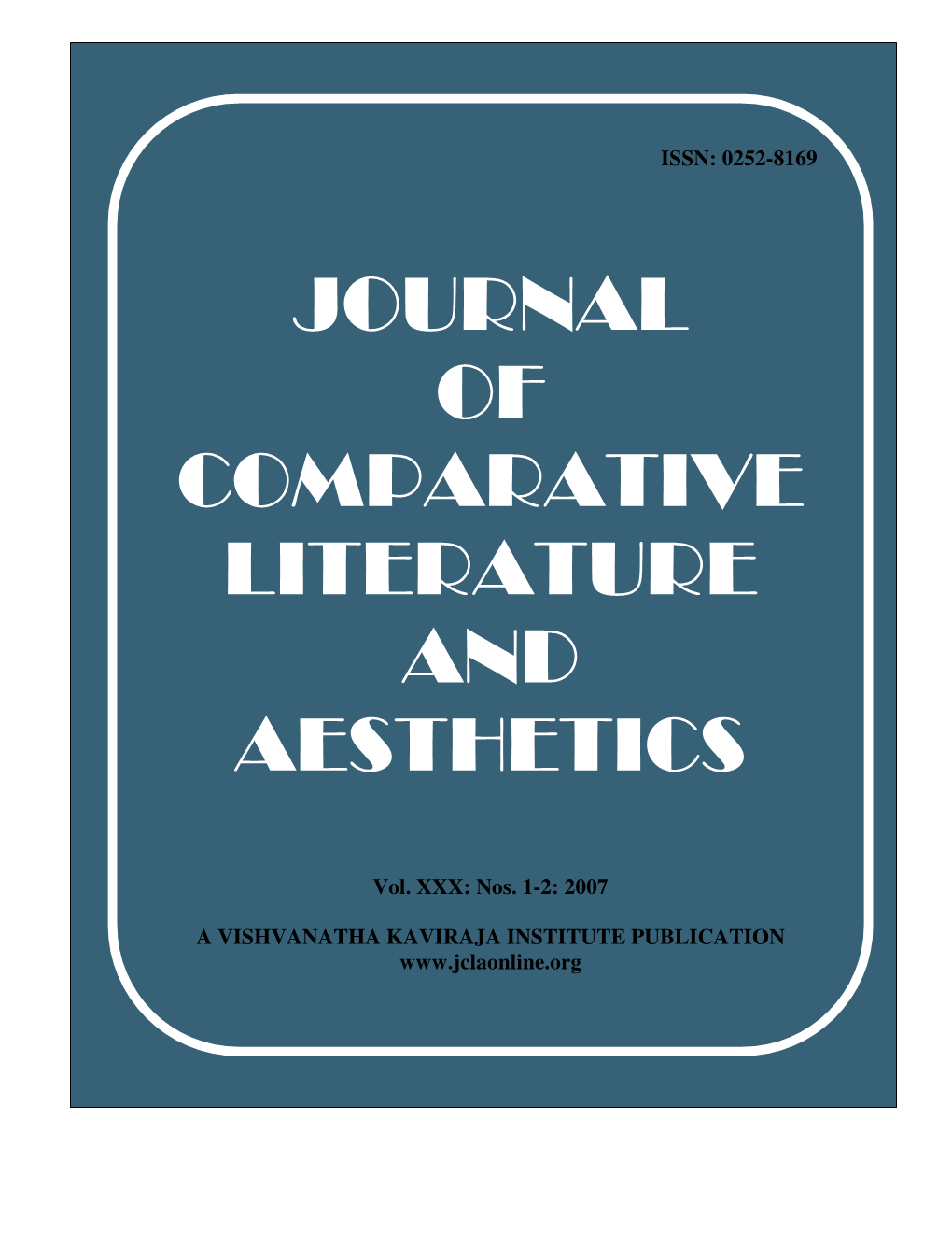 Journal of Comparative Literature and Aesthetics