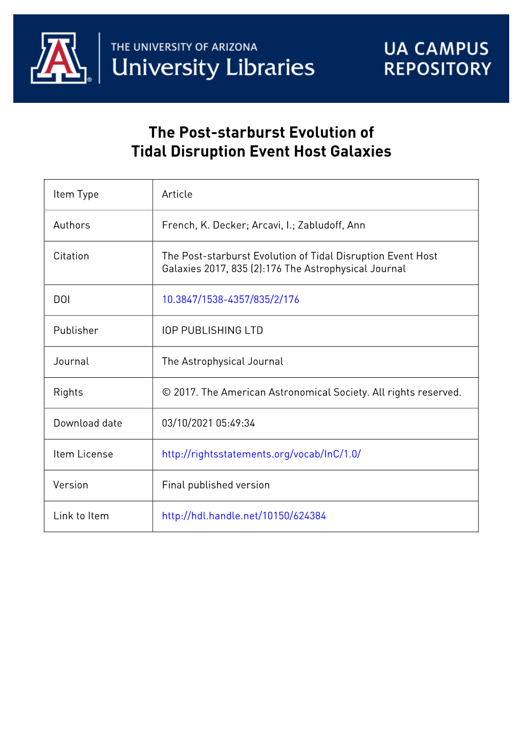 The Post-Starburst Evolution of Tidal Disruption Event Host Galaxies