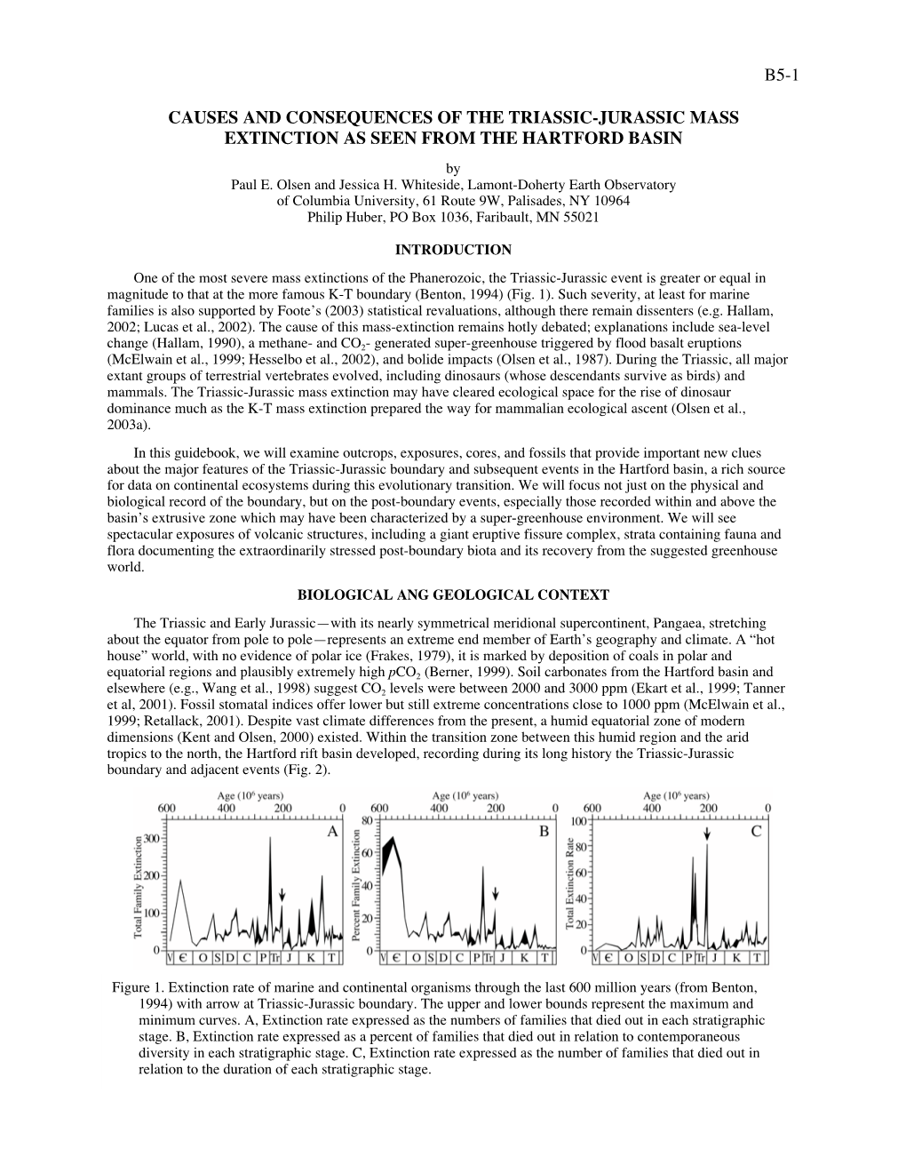 B5-1 Causes and Consequences of the Triassic-Jurassic Mass Extinction As