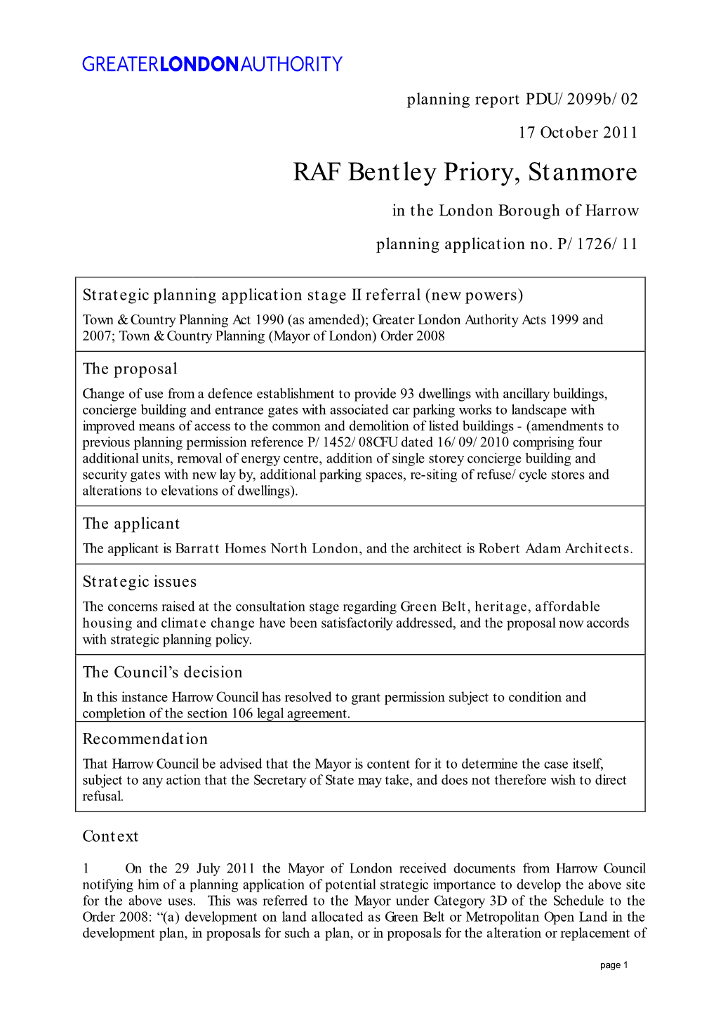 RAF Bentley Priory, Stanmore