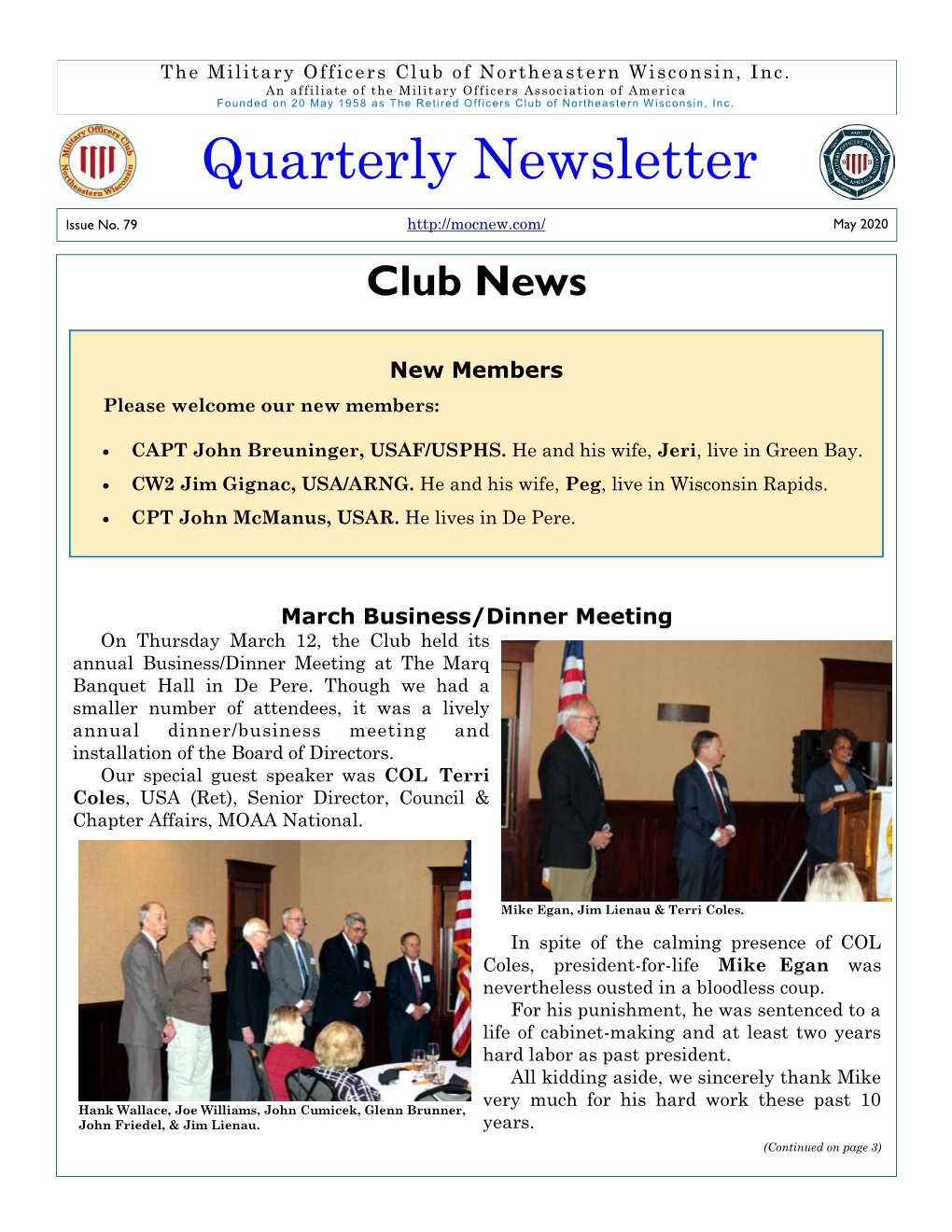 May 2020 Club News