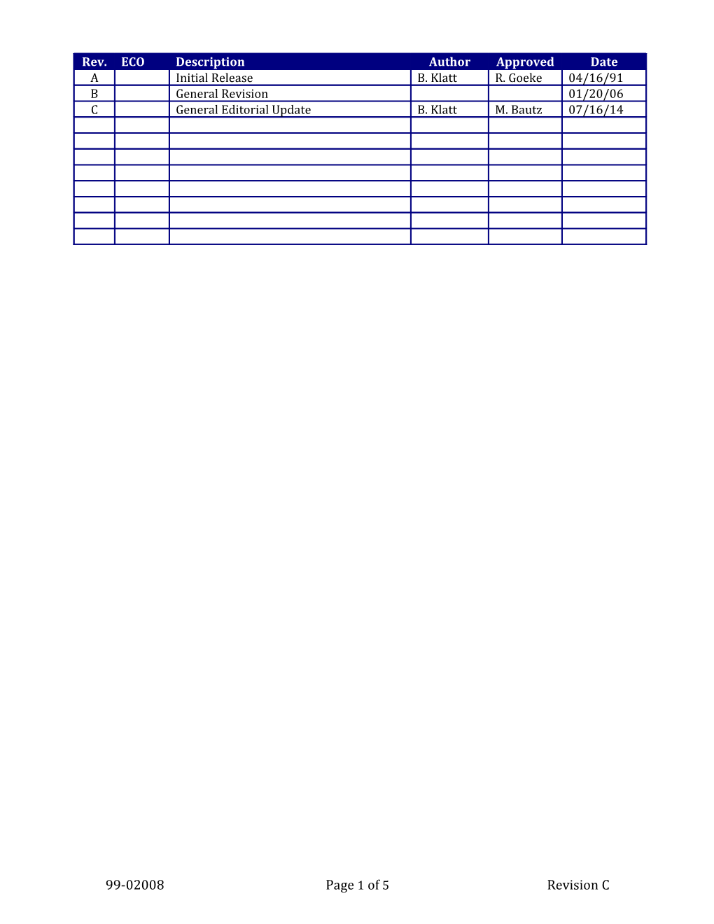 99-02008 Page 1 of 1 Revision C