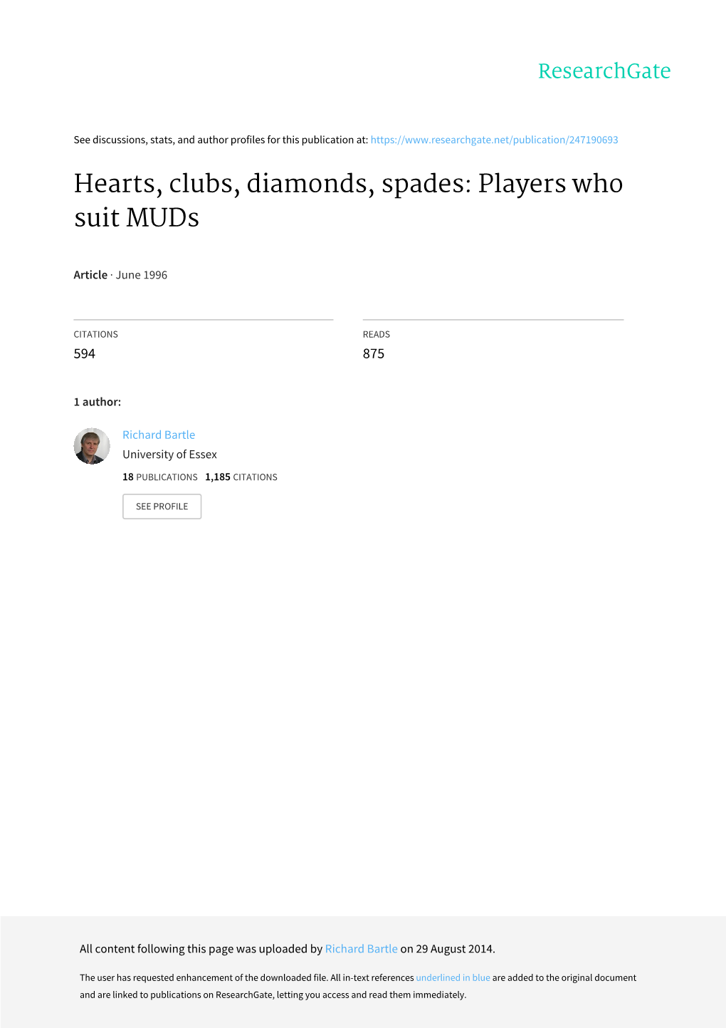 Hearts, Clubs, Diamonds, Spades: Players Who Suit Muds