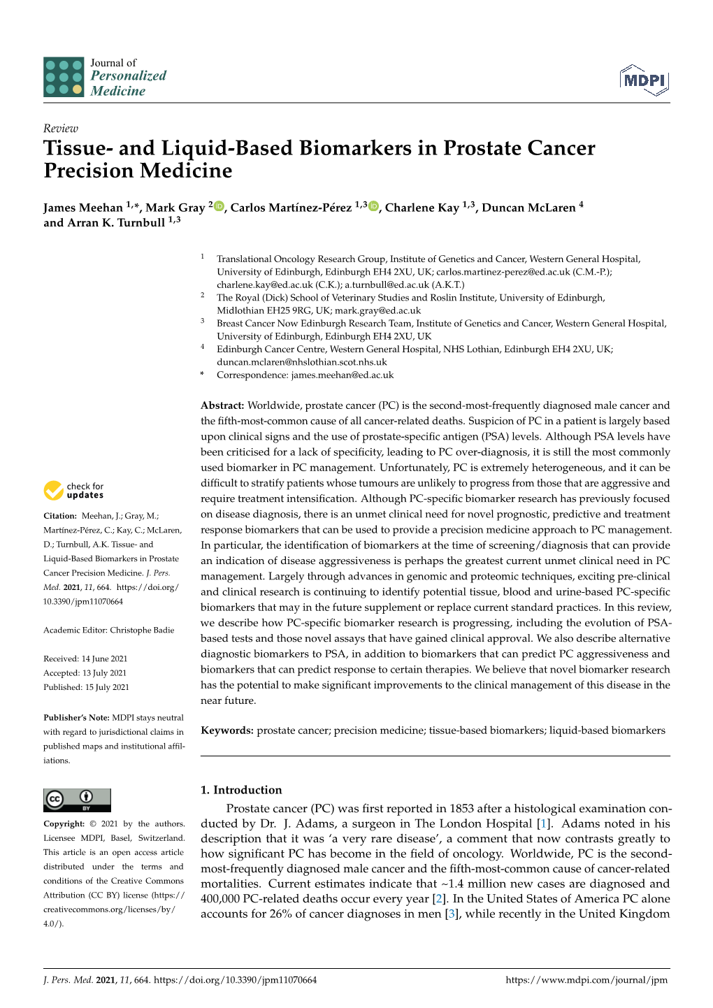 And Liquid-Based Biomarkers in Prostate Cancer Precision Medicine