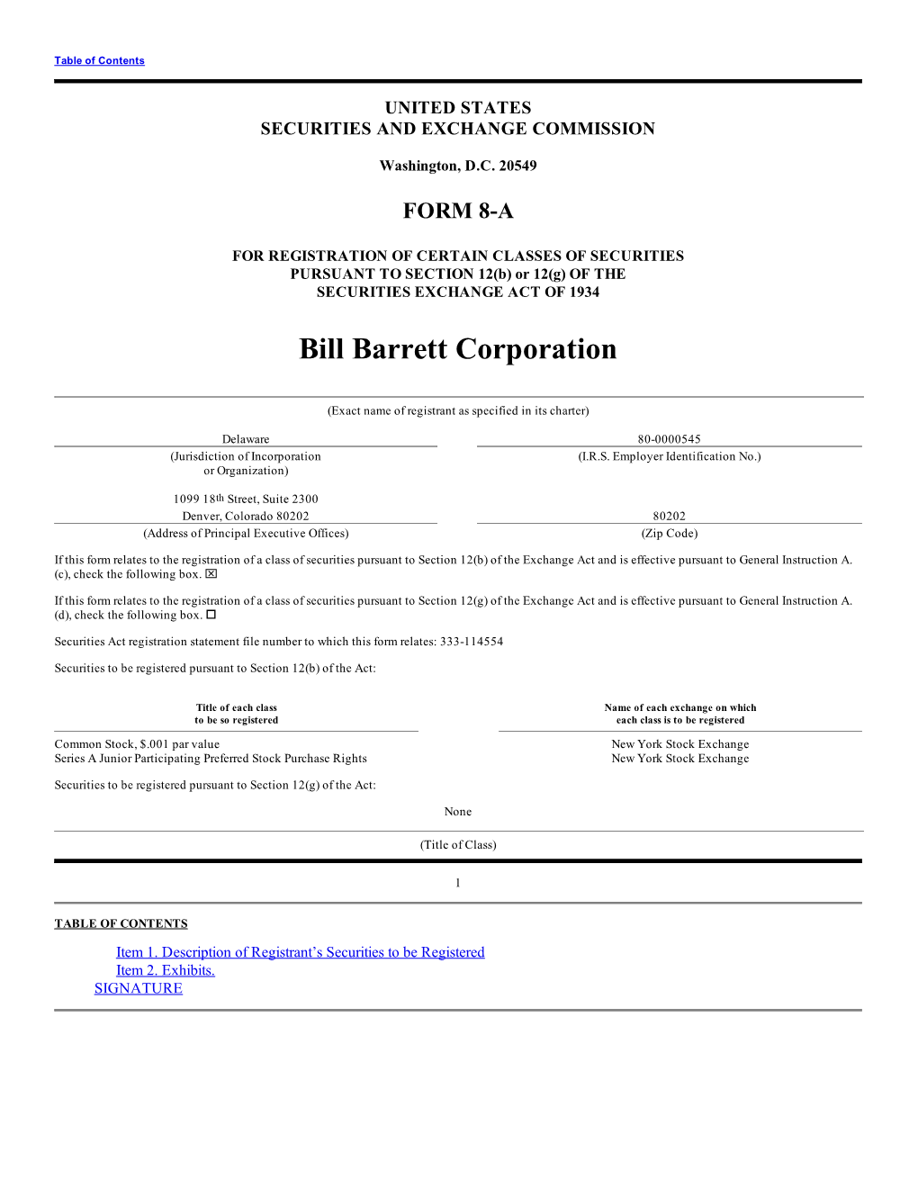 Bill Barrett Corporation