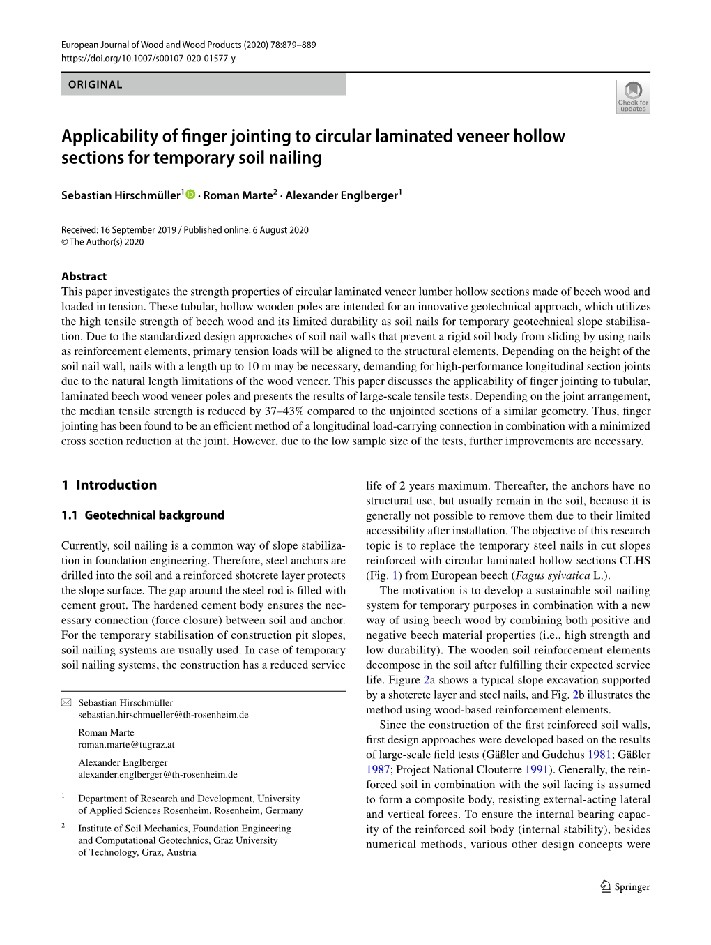 Applicability of Finger Jointing to Circular Laminated Veneer Hollow