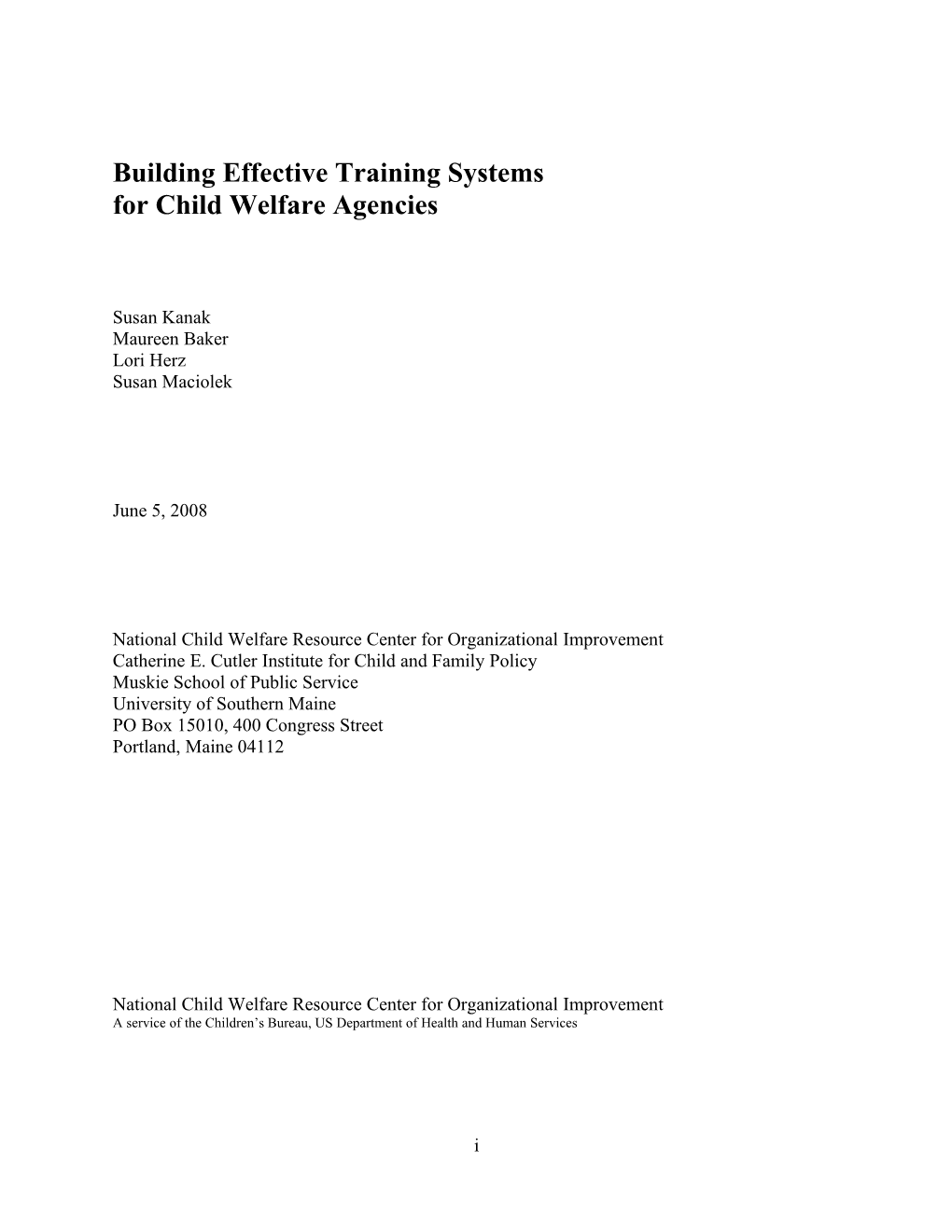 Building Effective Training Systems