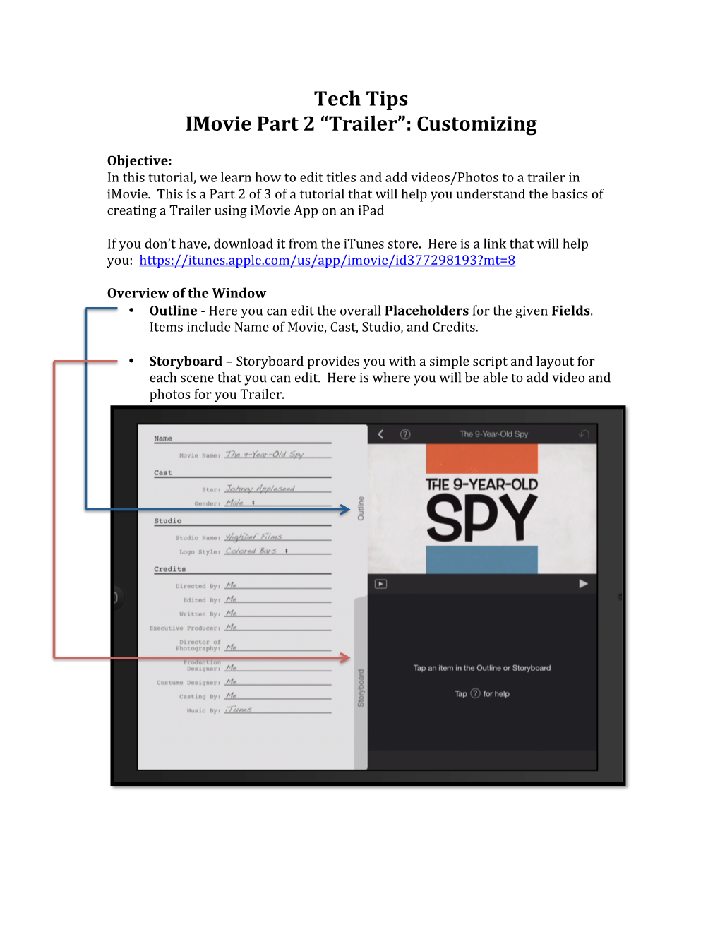 Tech Tips Imovie Part 2 “Trailer”: Customizing