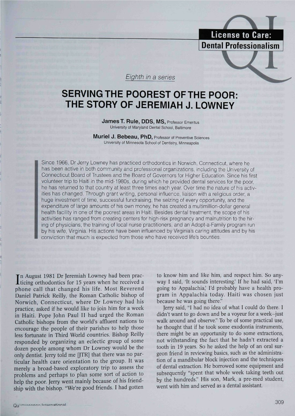 The Story of Jeremiah J. Lowney