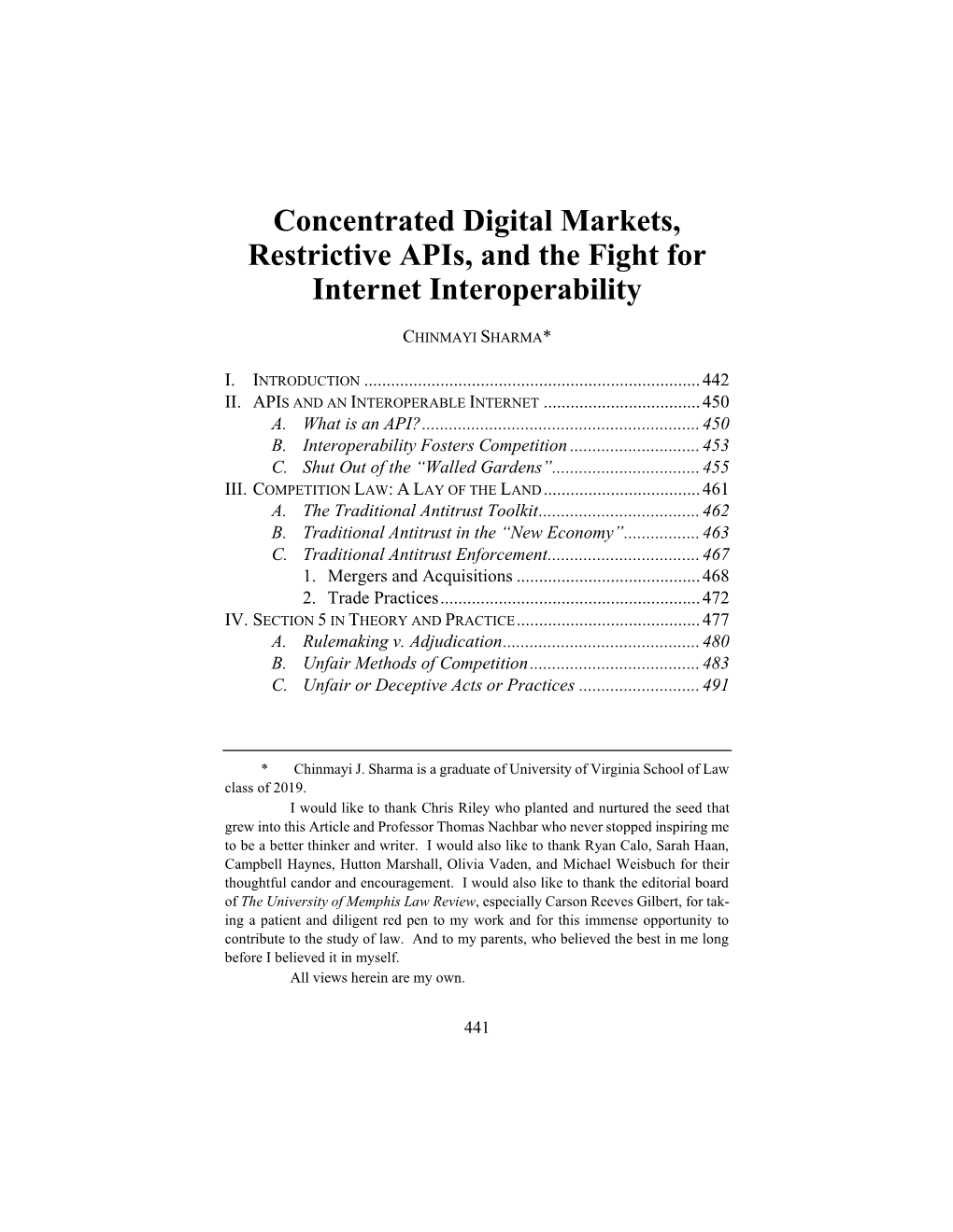 Concentrated Digital Markets, Restrictive Apis, and the Fight for Internet Interoperability