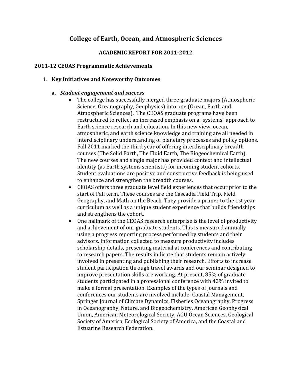 Academic Report COAS 11 12 Final