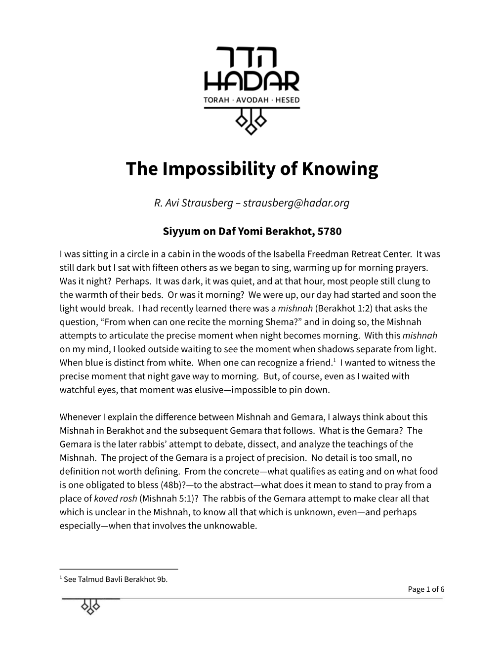 The Impossibility of Knowing