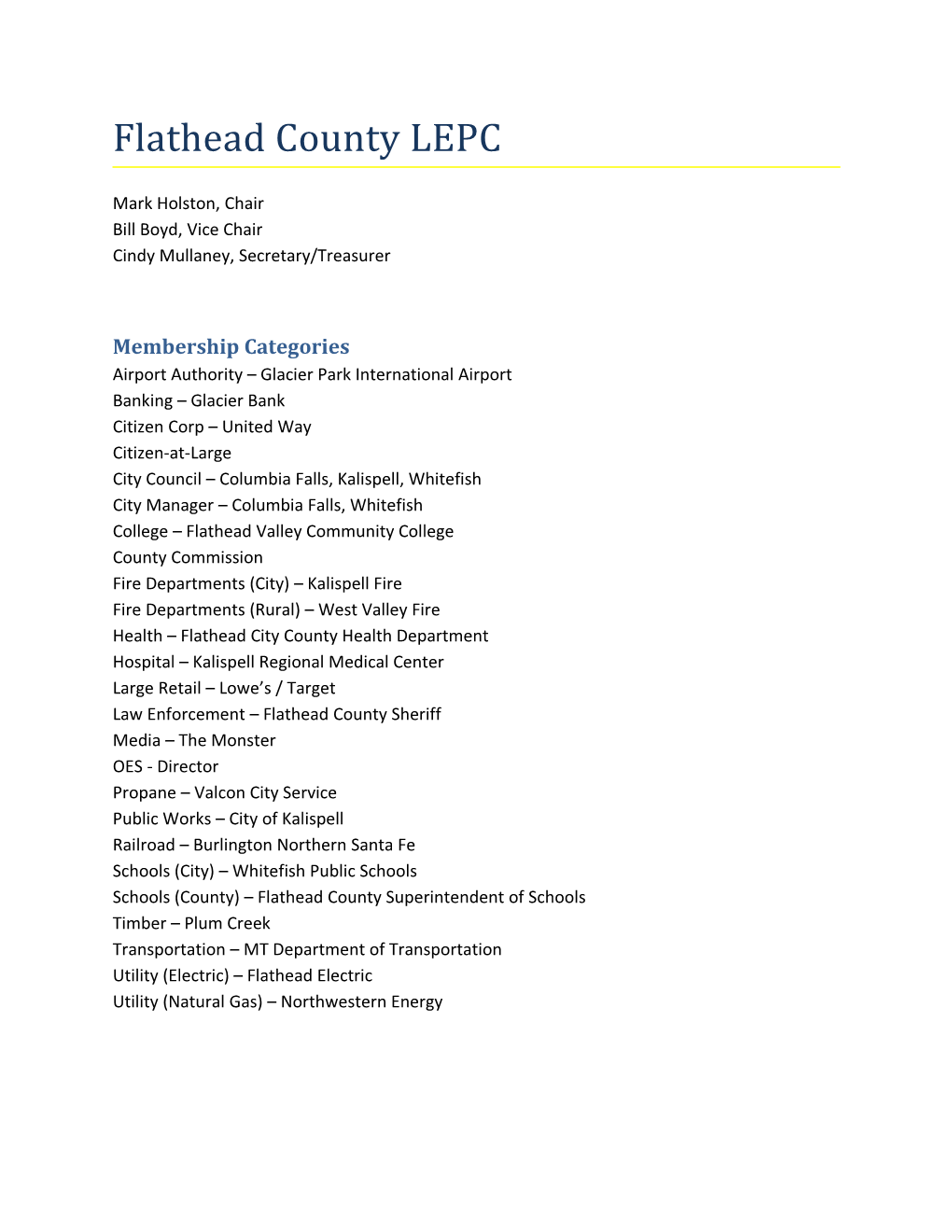 Flathead County LEPC