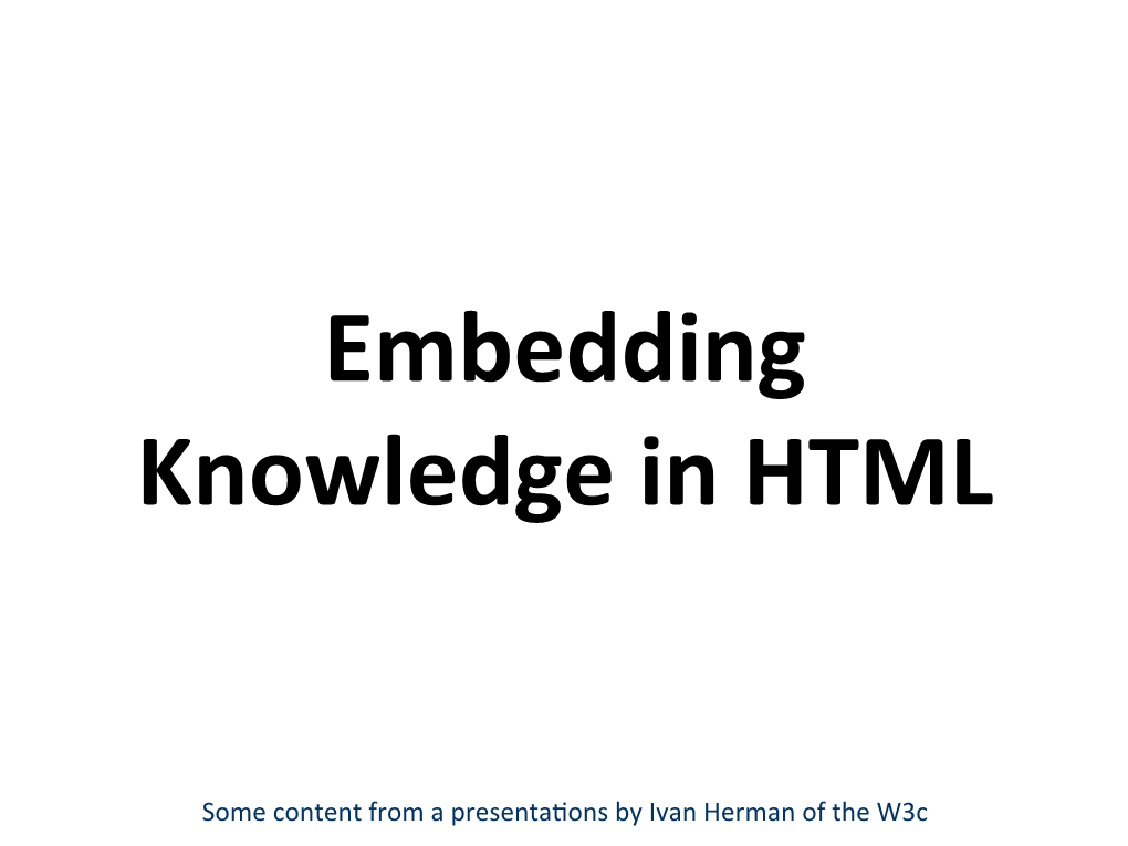 Embedding Knowledge in HTML