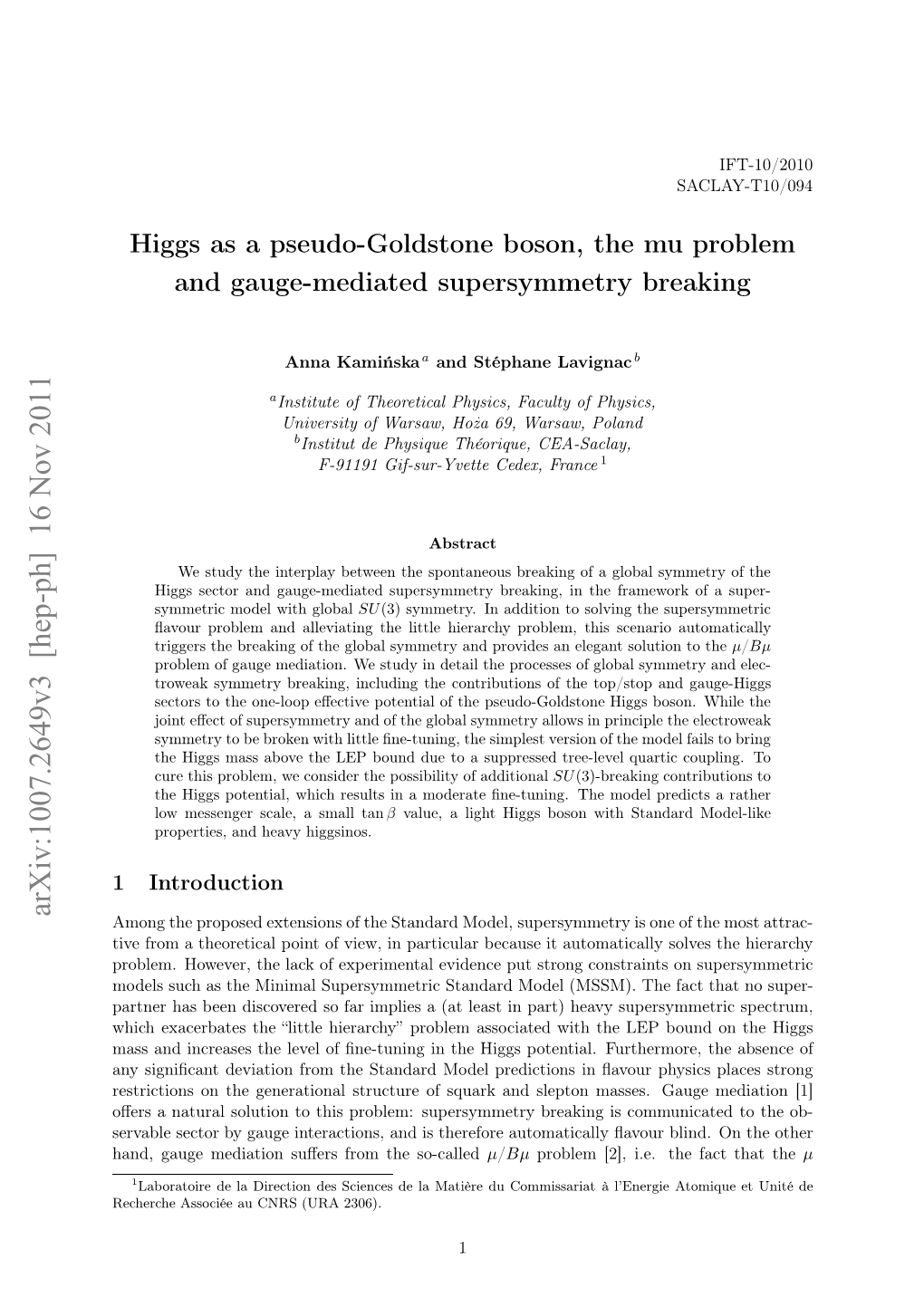 Higgs As a Pseudo-Goldstone Boson, the Mu Problem and Gauge