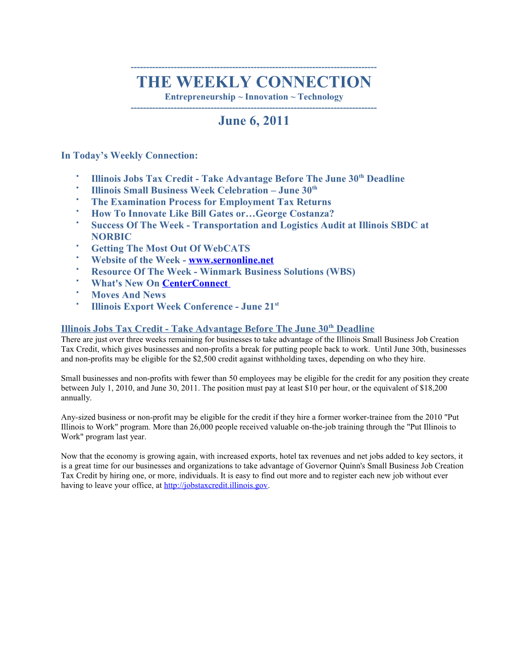 The Weekly Connection s7