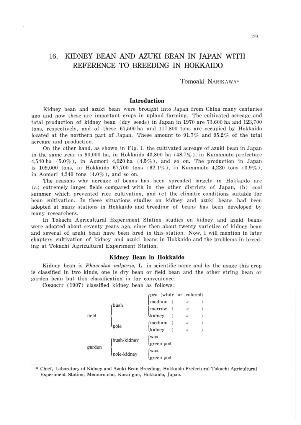 16. Kidney Bean and Azuki Bean in Japan with Reference to Breeding in Hokkaido