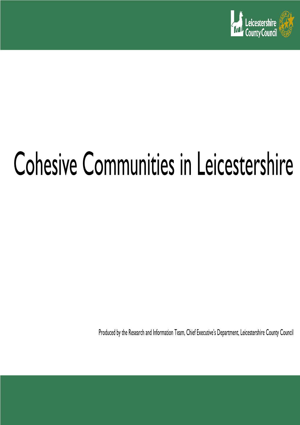 Cohesive Communities in Leicestershire