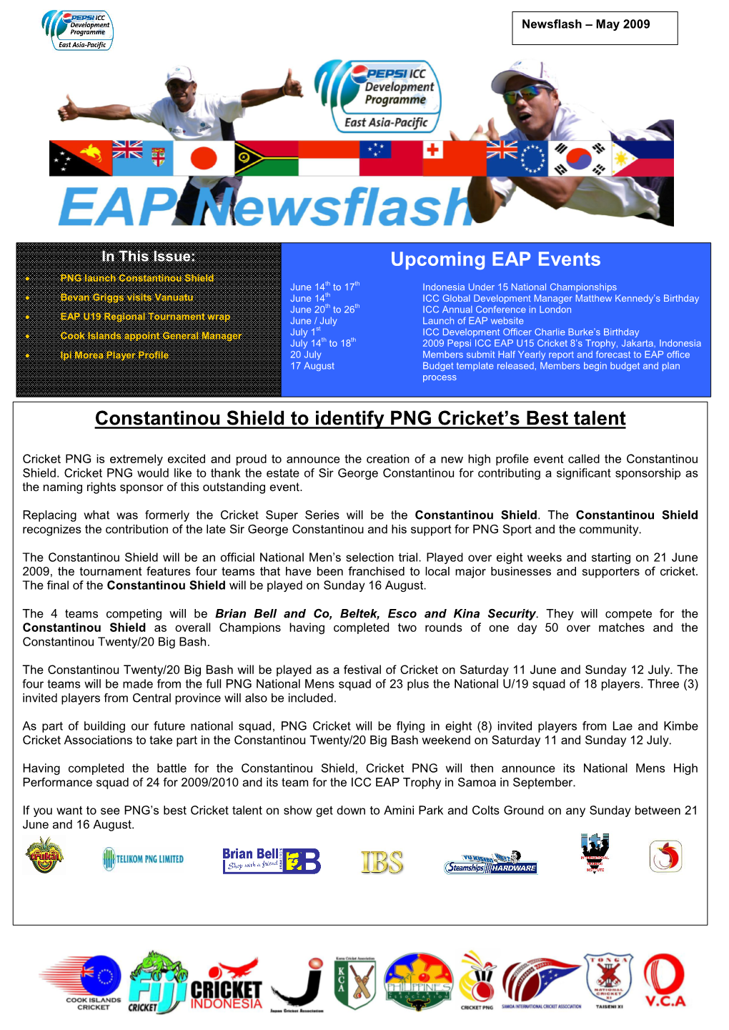 Upcoming EAP Events Constantinou Shield to Identify PNG Cricket's Best