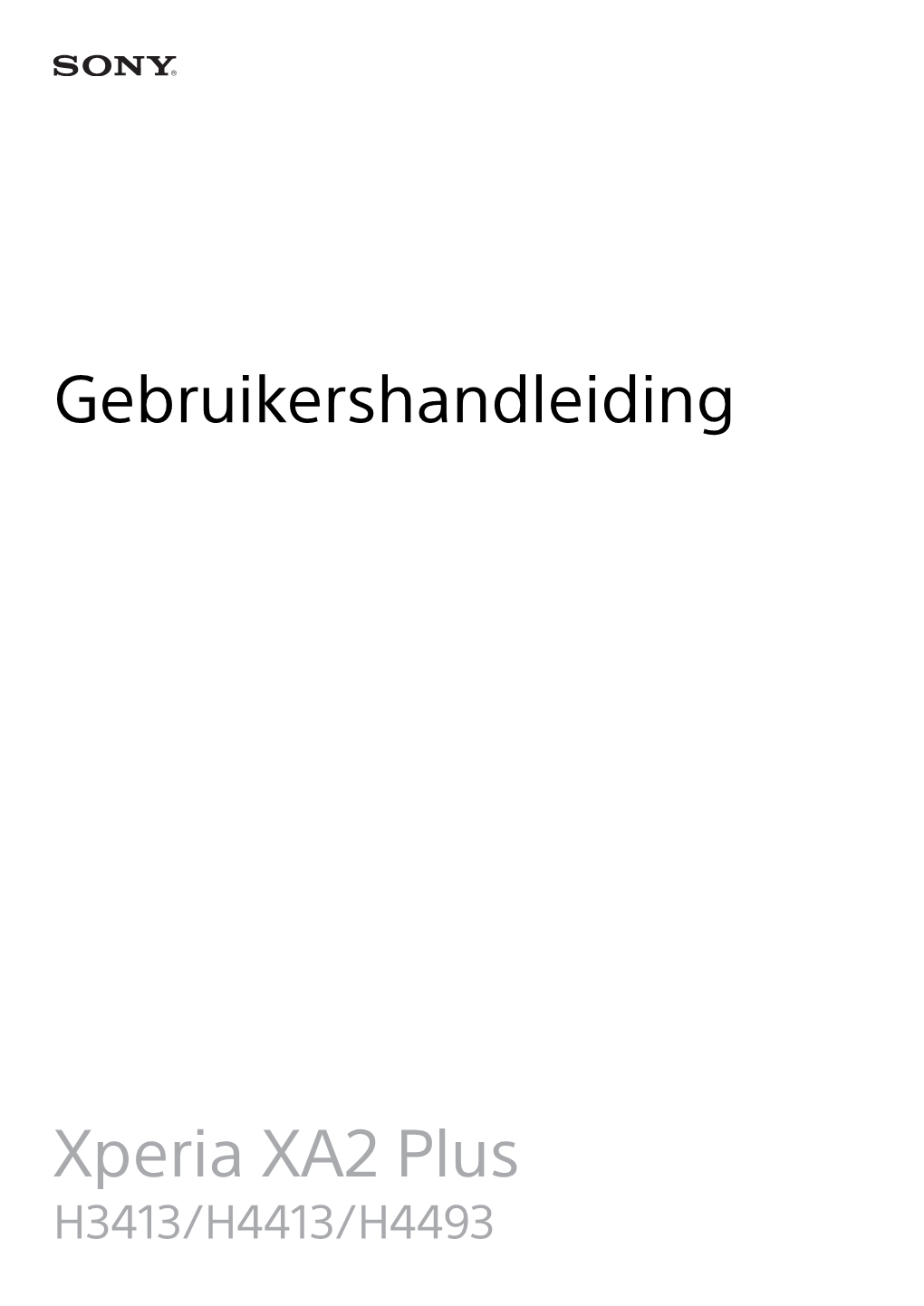 Gebruikershandleiding Xperia XA2 Plus